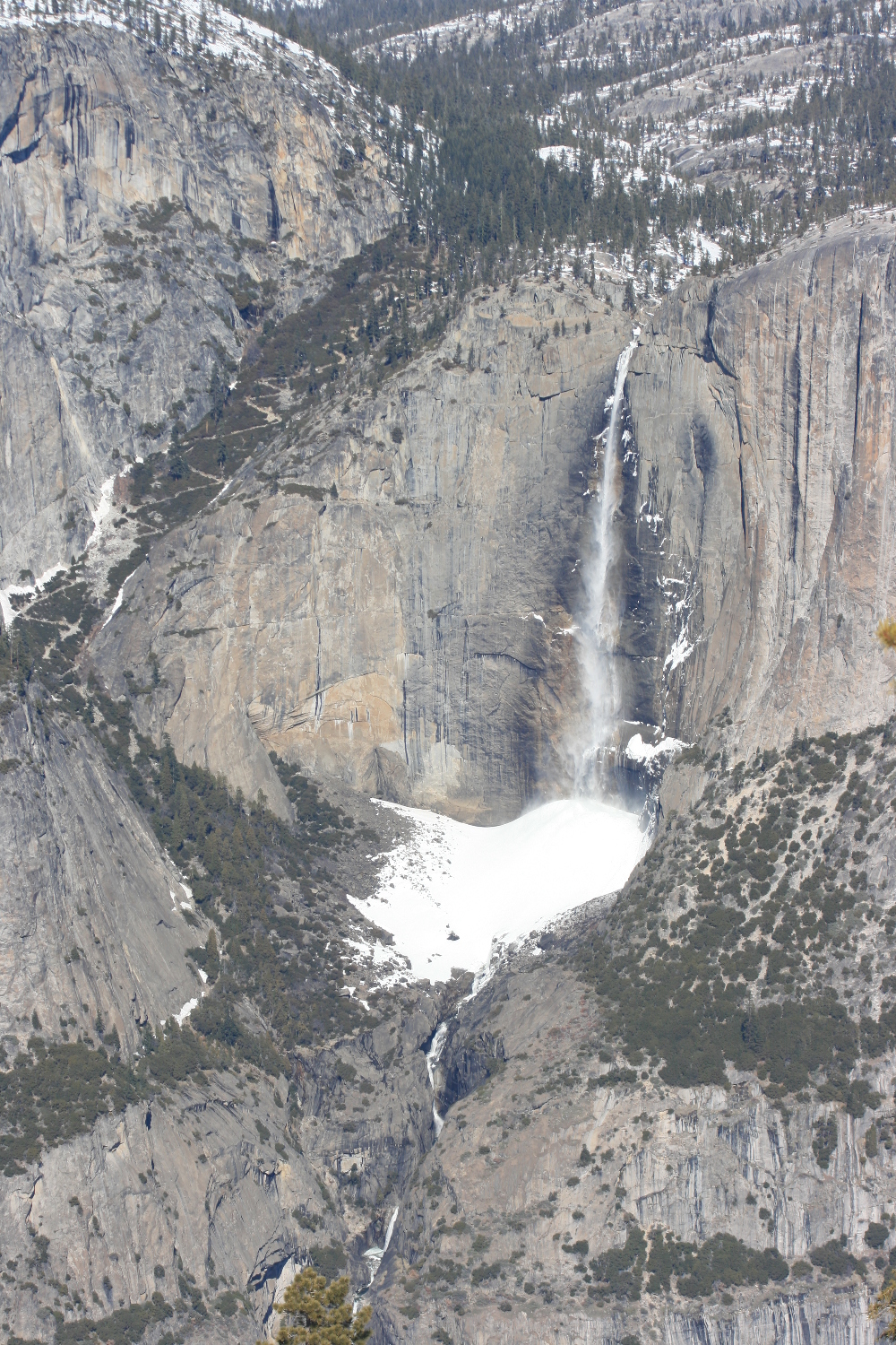 Yosemite Falls from Sentinel Dome, Feb 2013.